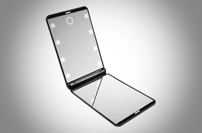miroir de poche lumineux